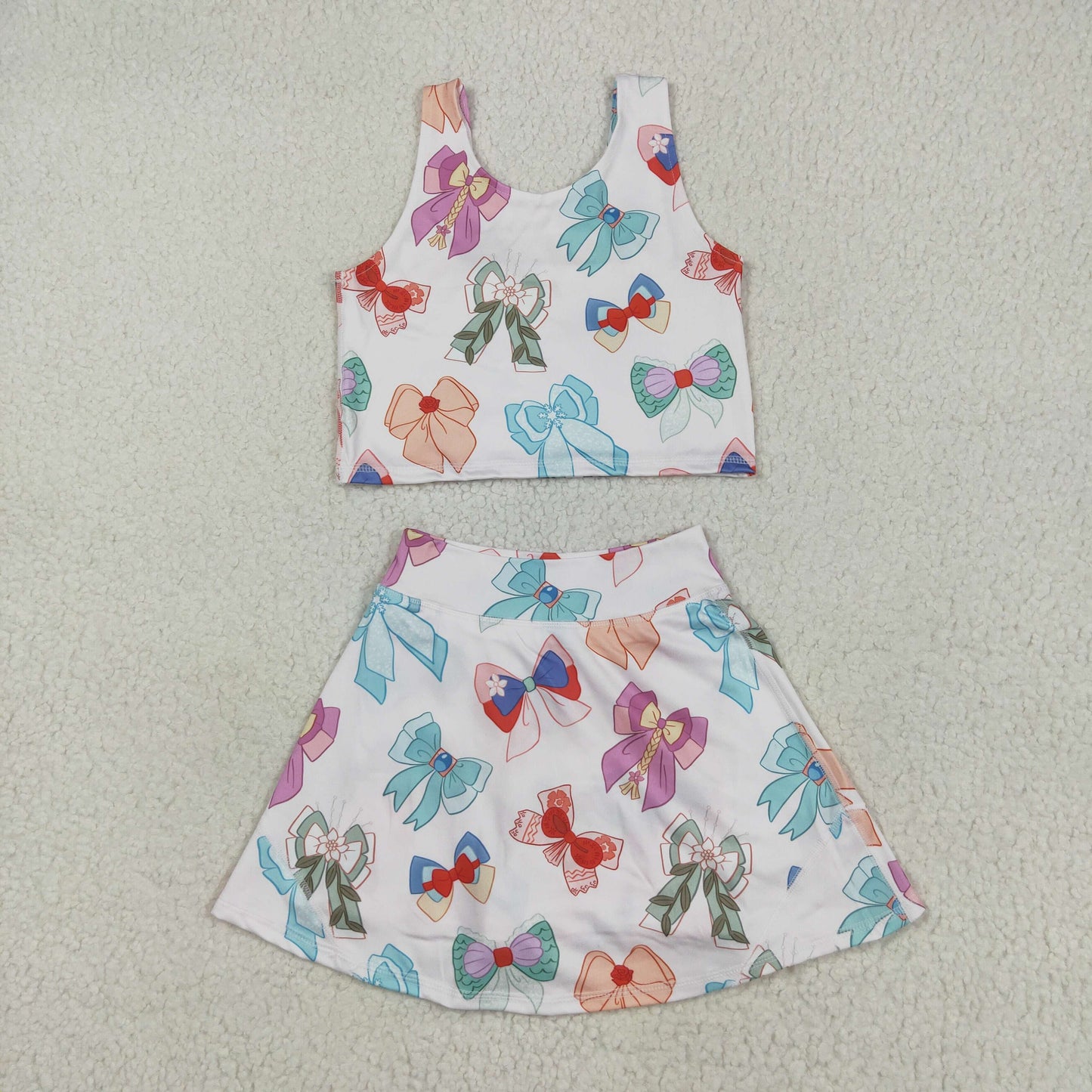 RTS NO MOQ Sibling baby Girls clothes colorful yoga Dream short sleeve Clothes Sets
