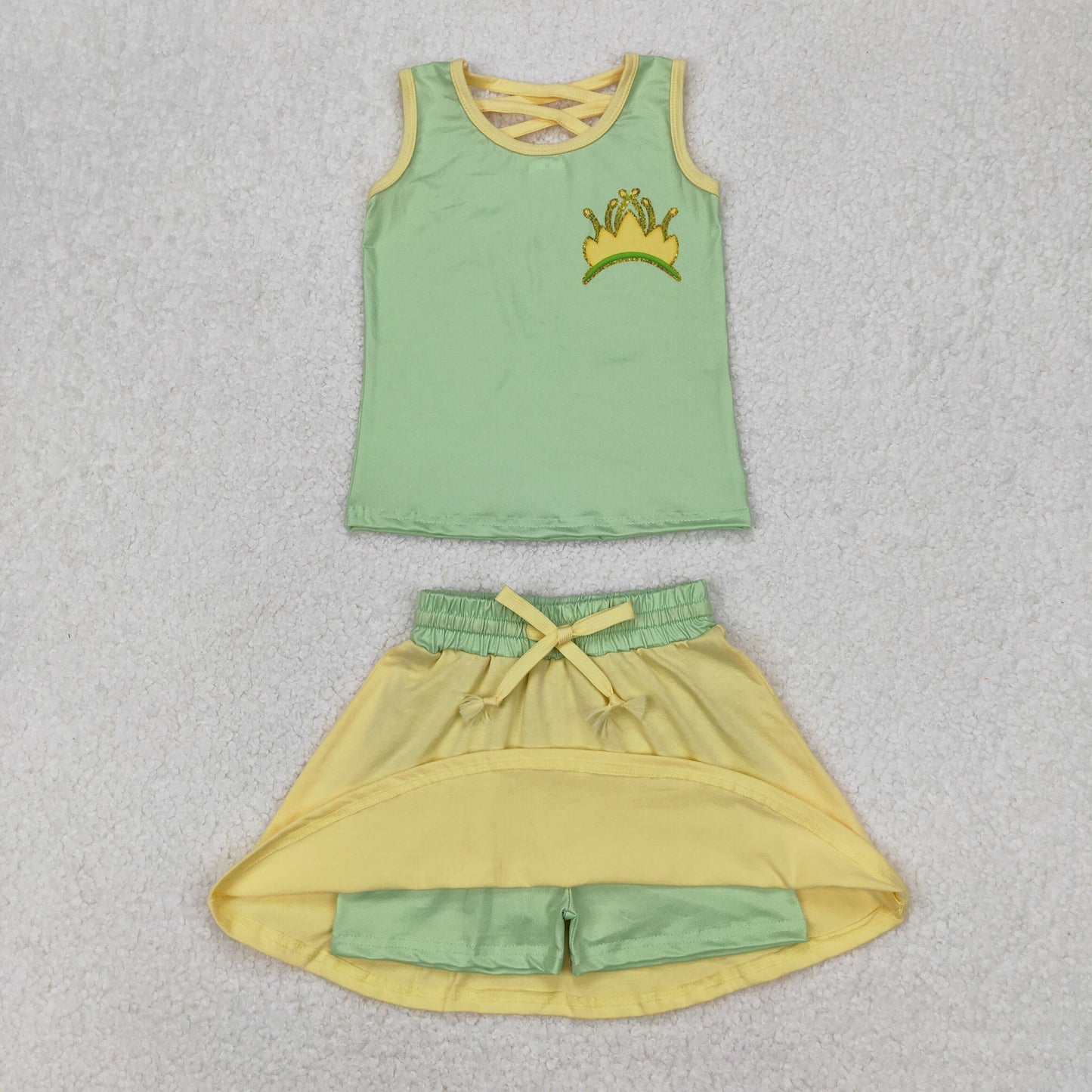 RTS NO MOQ Sibling Cute Clothes  baby girls clothes  short Sleeve skirts sets