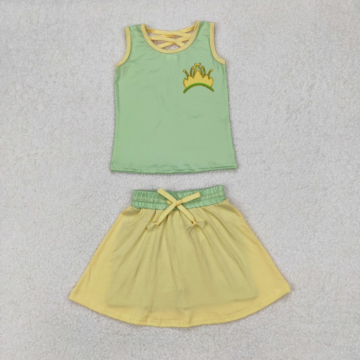 RTS NO MOQ Sibling Cute Clothes  baby girls clothes  short Sleeve skirts sets
