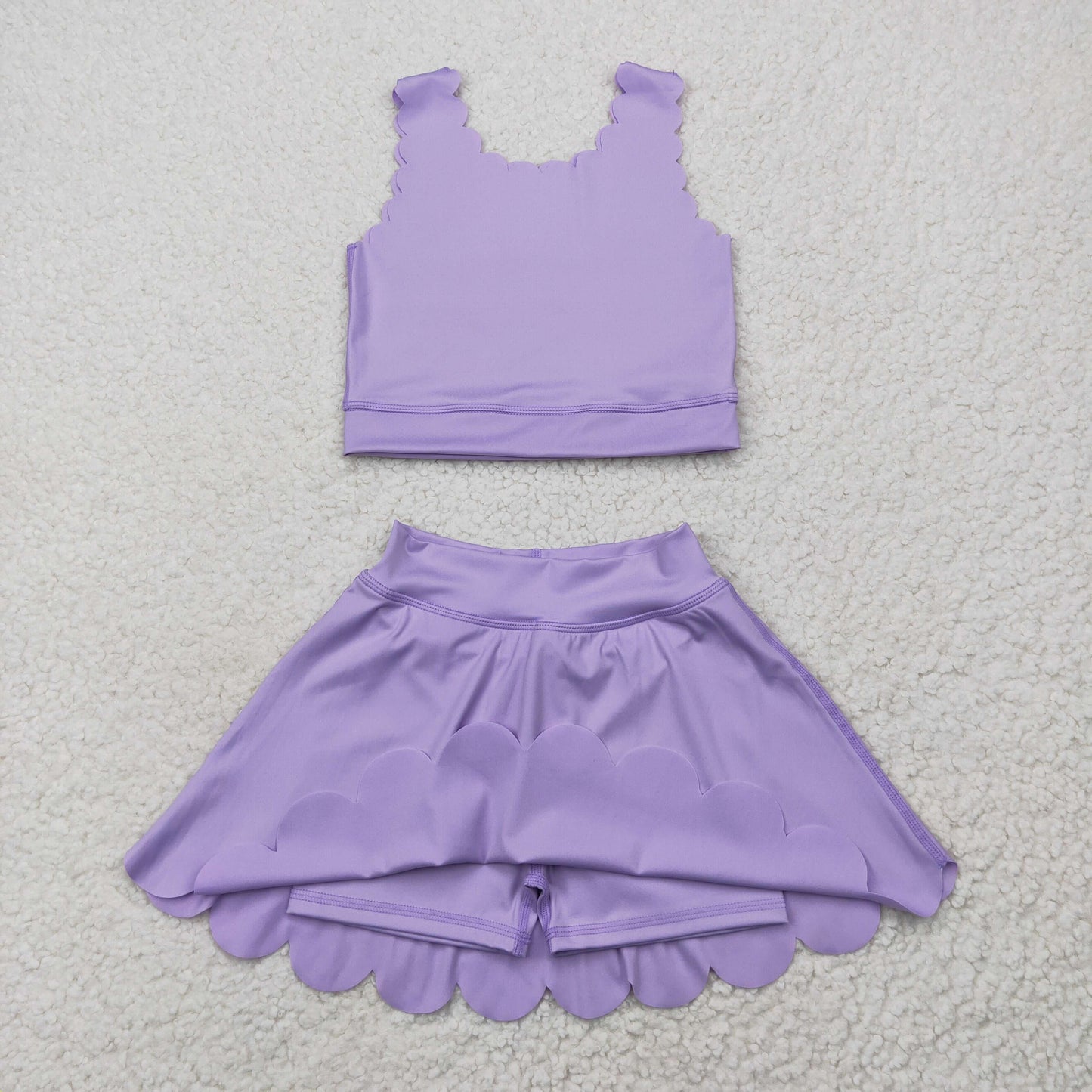 RTS NO MOQ Sibling baby girl clothes solid color skirt yoga sets