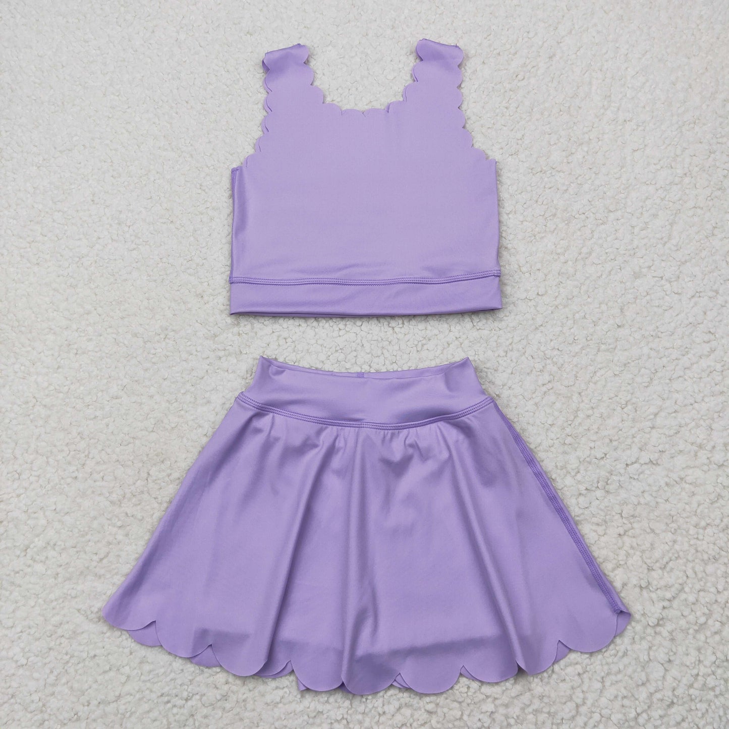 RTS NO MOQ Sibling baby girl clothes solid color skirt yoga sets
