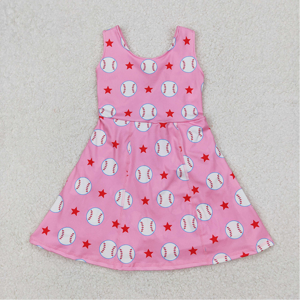RTS NO MOQ Sibling Baby Girls Sleeveless Skort Knee Length Dresses Active Wear for Kids