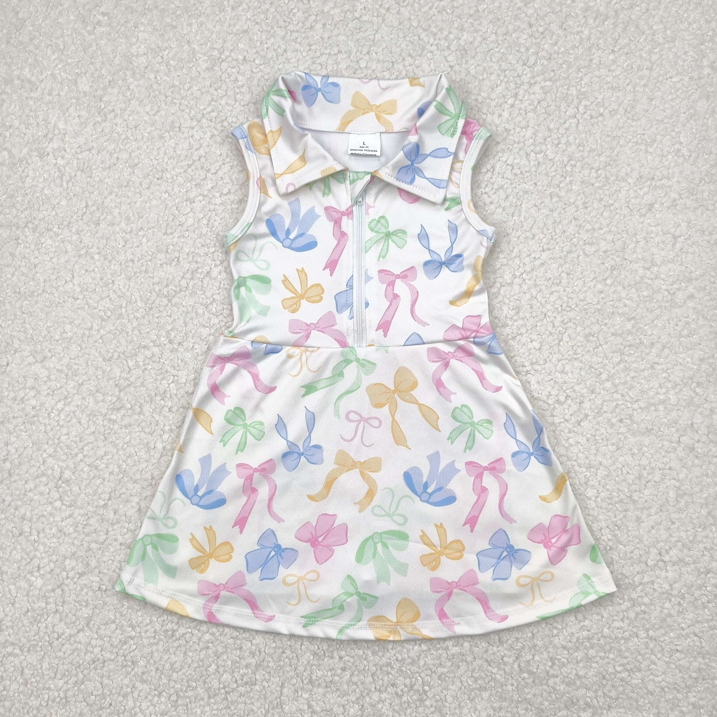 RTS NO MOQ Sibling baby girl clothes yoga bow short-sleeved dress