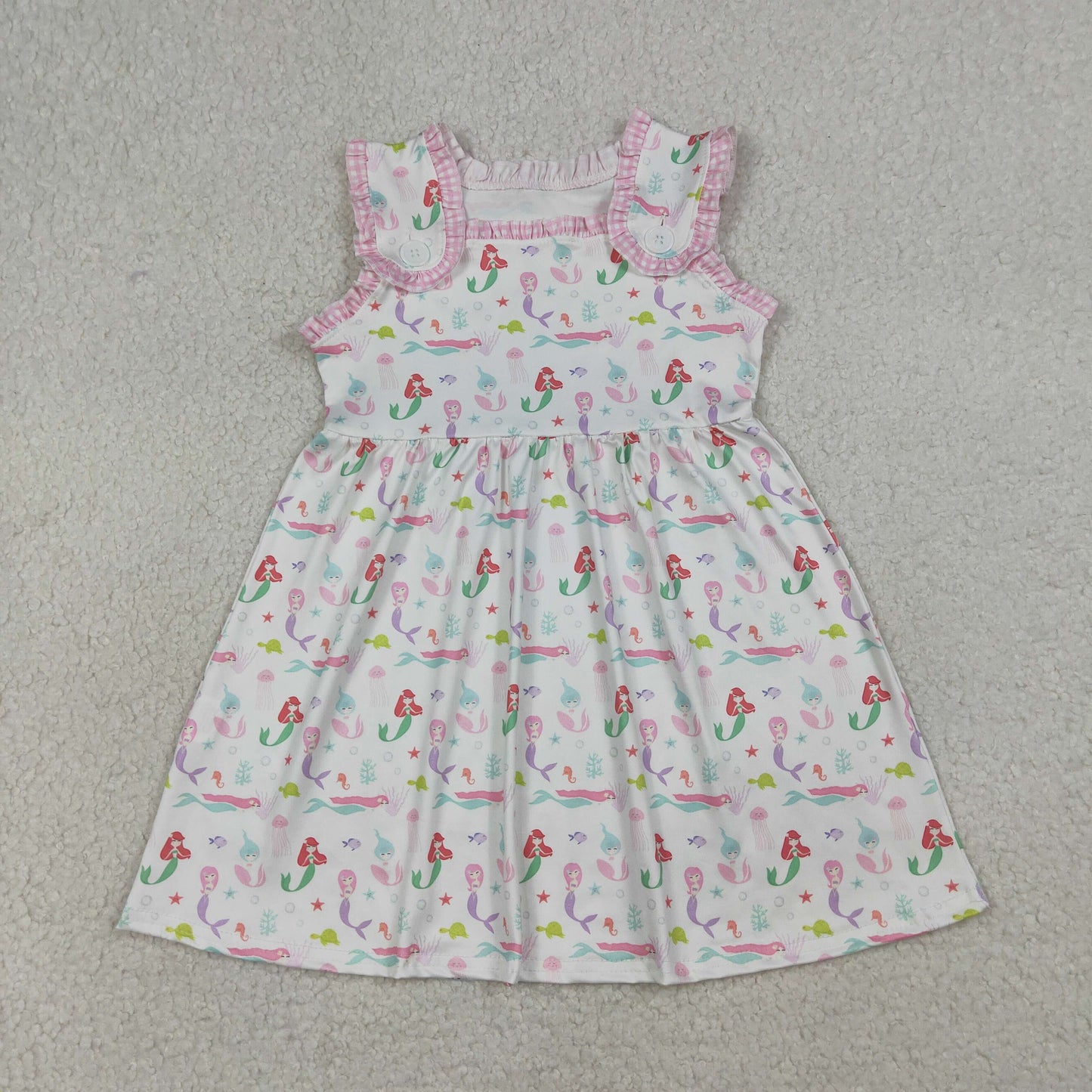 RTS NO MOQ GSD2142 Cute Clothes Baby Girls Sleeveless Knee-Length Dress Cute Summer Dress
