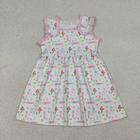 RTS NO MOQ GSD2142 Cute Clothes Baby Girls Sleeveless Knee-Length Dress Cute Summer Dress