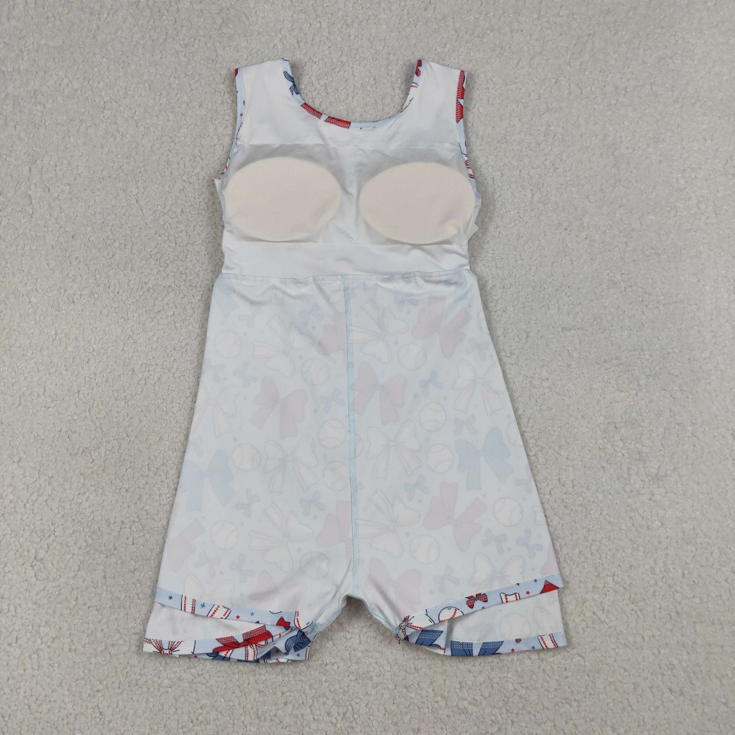 RTS NO MOQ Sibling Baby Girls 4th of July Bows Baseball Vest Skort Set Skort Knee Length Dresses Yoga Active Wear