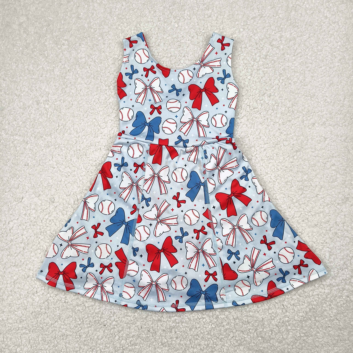 RTS NO MOQ Sibling Baby Girls Sleeveless Skort Knee Length Dresses Active Wear for Kids