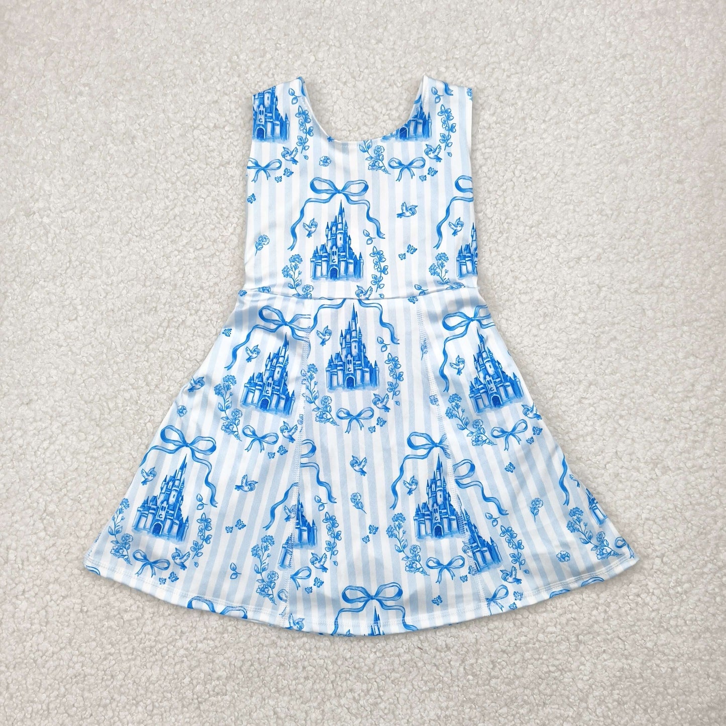 RTS NO MOQ baby girl clothes yoga floral short-sleeved skirt sets