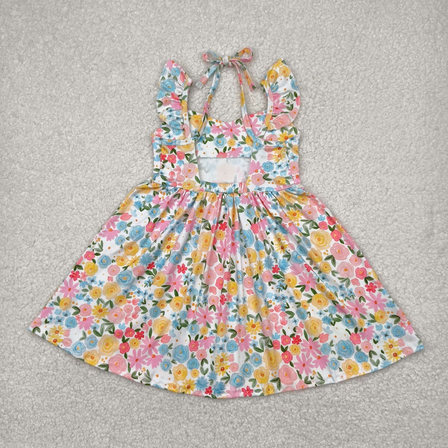 RTS baby girls clothes floral short Sleeve dress