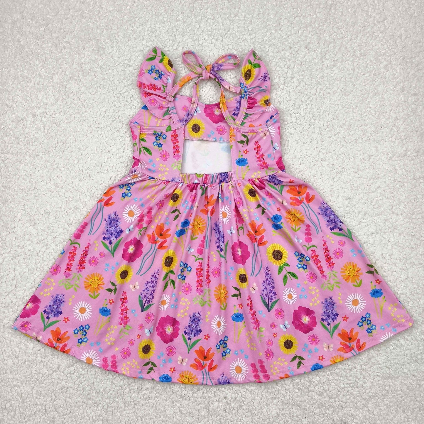 RTS baby girls clothes floral short Sleeve dress