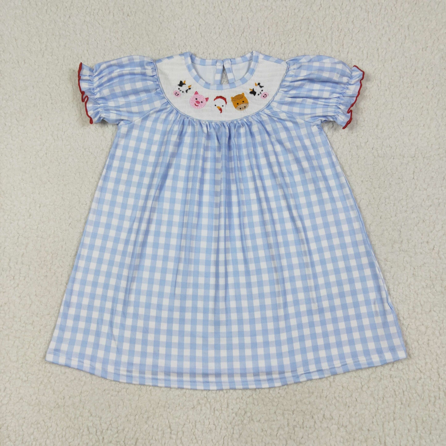 RTS Sibling baby girls clothes smocked embroidery short Sleeve dress and rompers