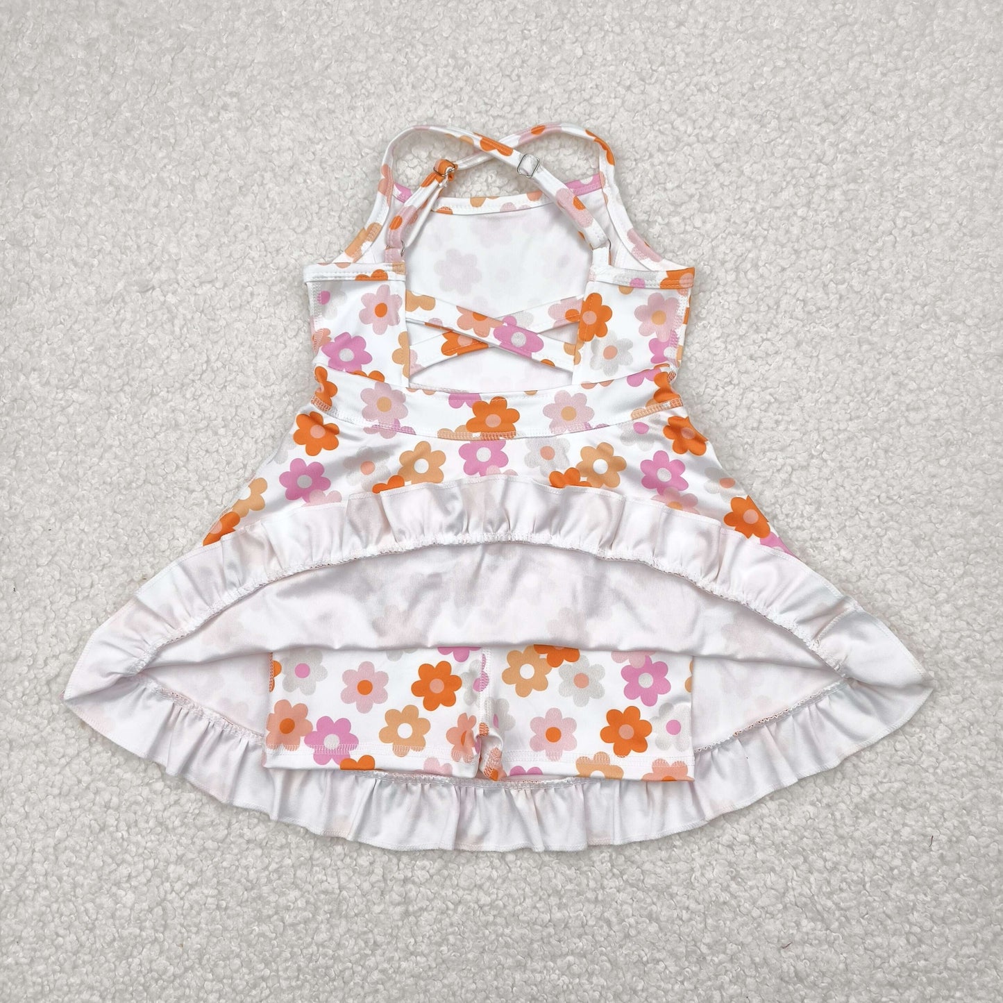 RTS NO MOQ Sibling baby girl clothes yoga floral suspender skirt sets