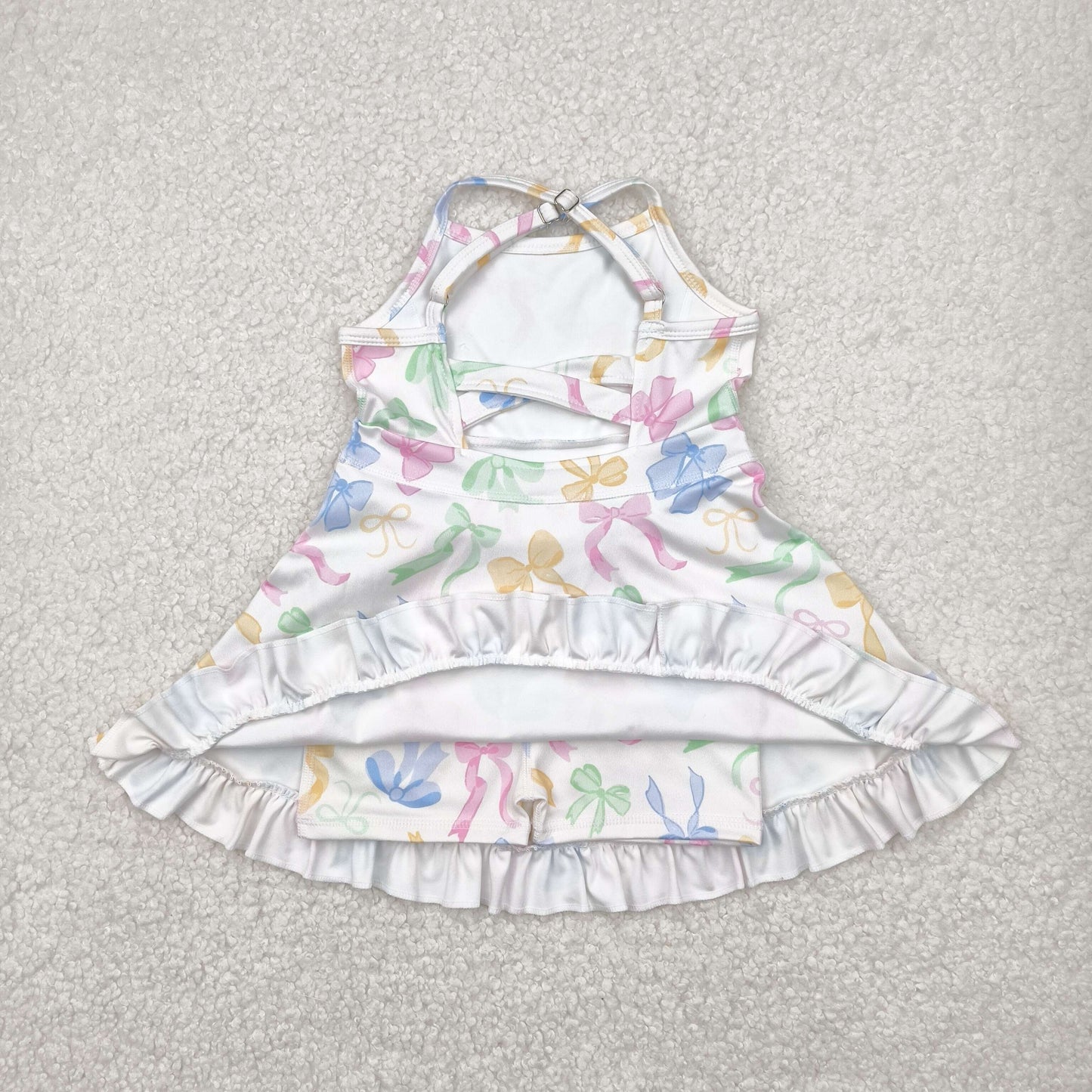 RTS NO MOQ baby girl clothes yoga floral suspender skirt sets-2
