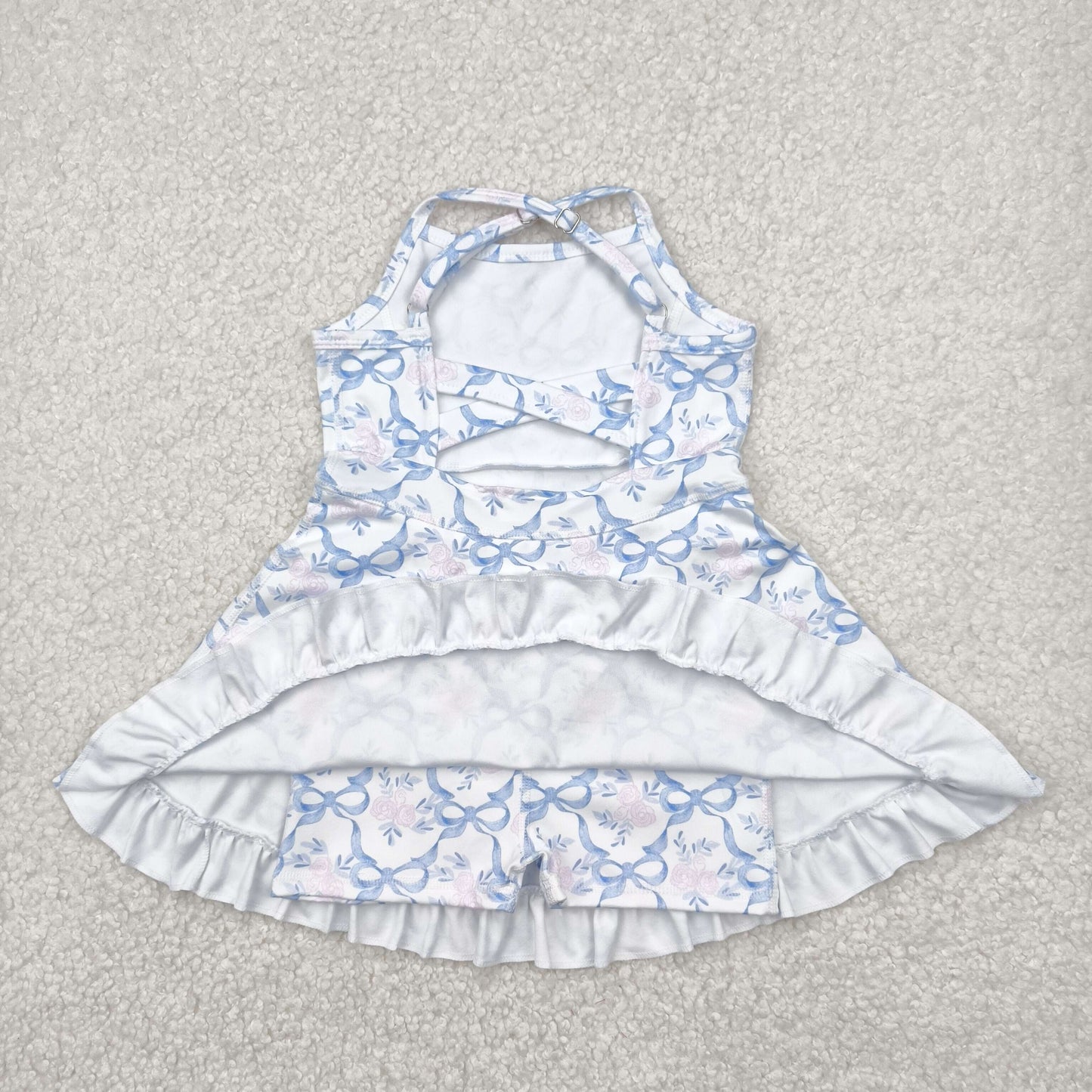 RTS NO MOQ Sibling baby girl clothes yoga floral suspender skirt sets