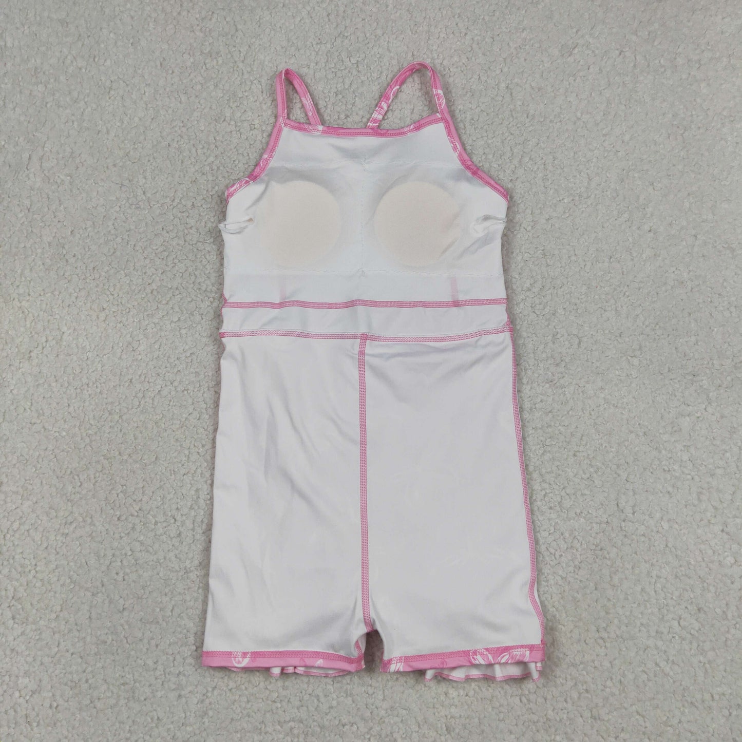 RTS NO MOQ yoga fabric GSD2292 Baby Girls Pink Strap Butterfly Ruffle Knee Length Dress