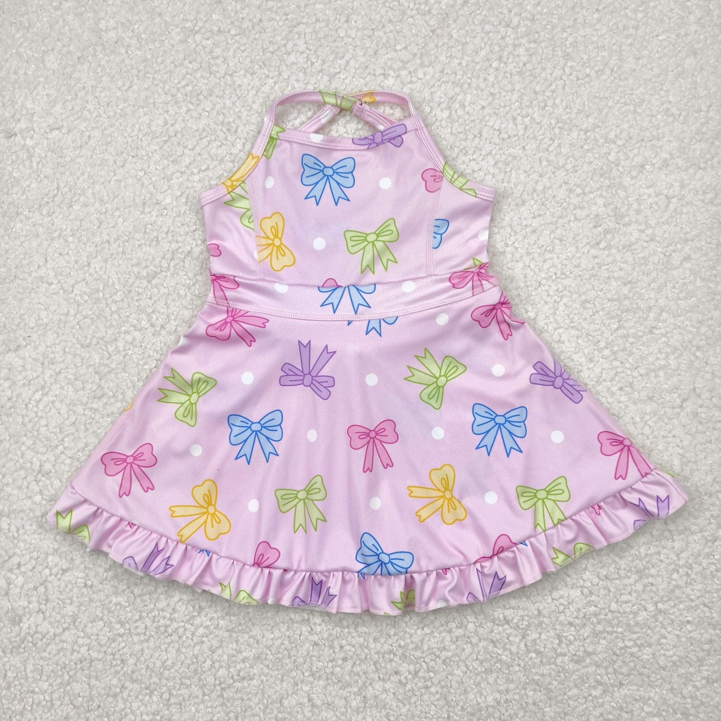 RTS NO MOQ baby girl clothes yoga floral suspender skirt sets-2