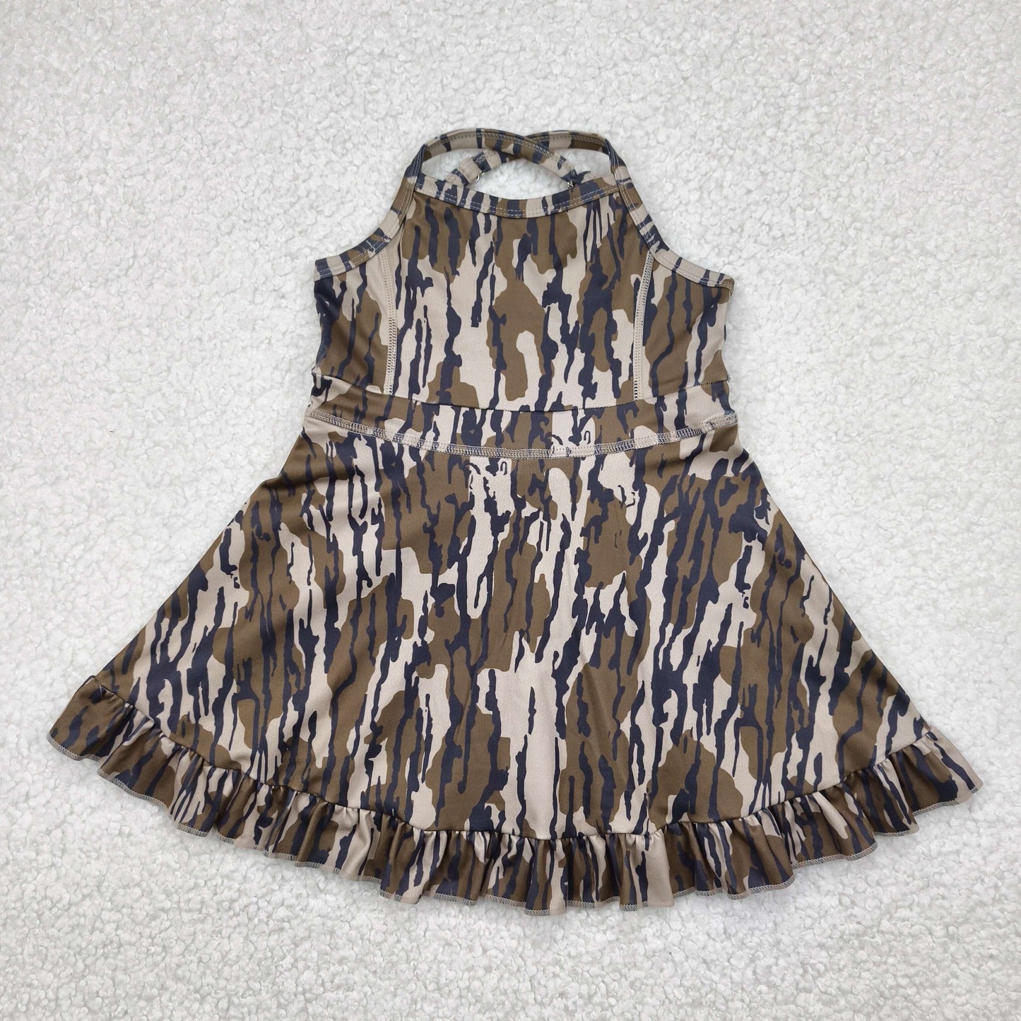 RTS NO MOQ GSD2314 Military green camouflage sleeveless yoga dress