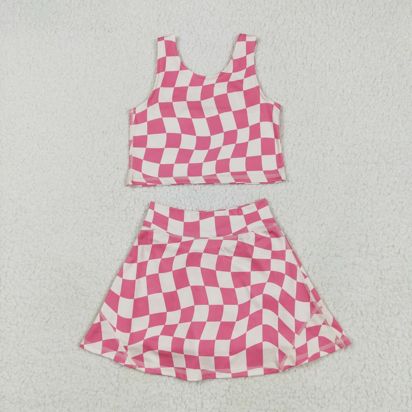 RTS NO MOQ Sibling baby Girls clothes yoga striped short sleeve Clothes Sets