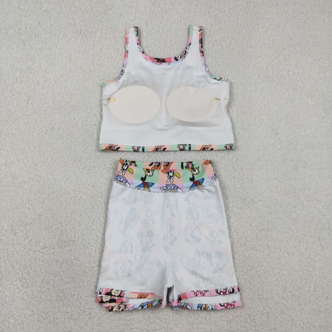 RTS NO MOQ Cute Clothes GSD2333 Baby Girls Sleeveless Plaid Top Skort Yoga Sets