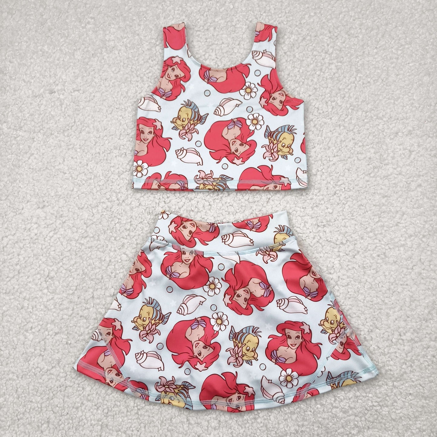 Cute Clothes  GSD2354 blue vest skirt yoga set-GSD3231