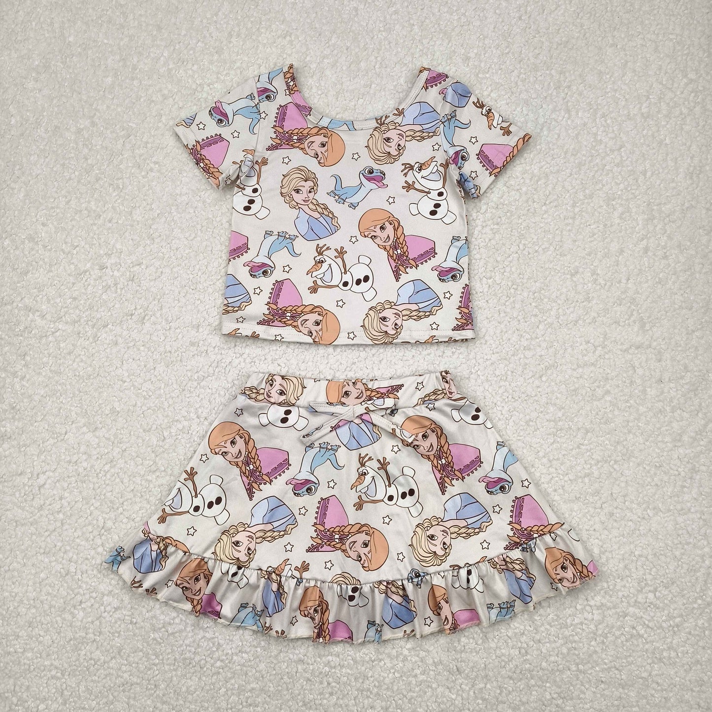 Cute Clothes GSD2358 white short-sleeved skirt suit