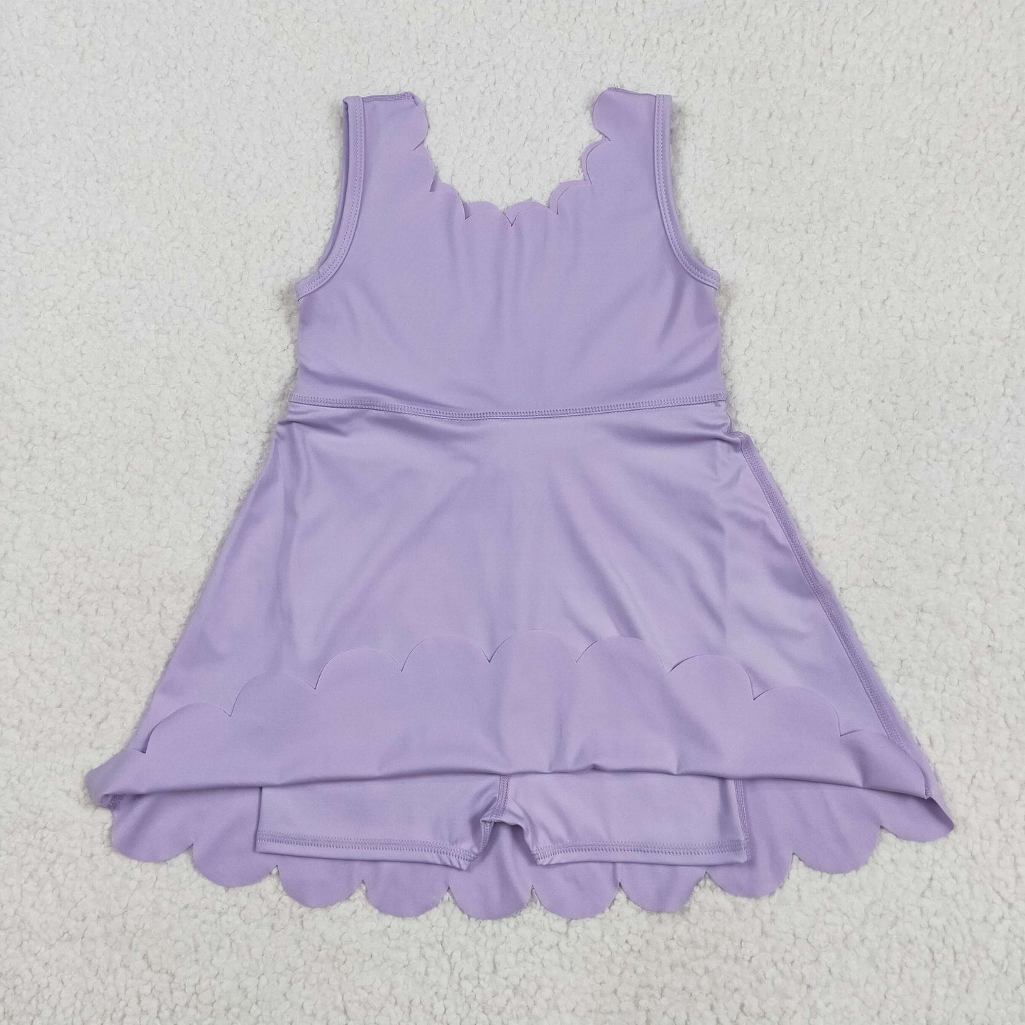 RTS NO MOQ GSD2372 Purple lace yoga sleeveless dress