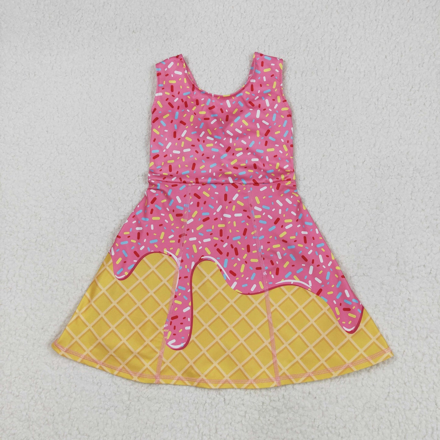 RTS NO MOQ Sibling baby girl clothes yoga team sleeveless skirt sets