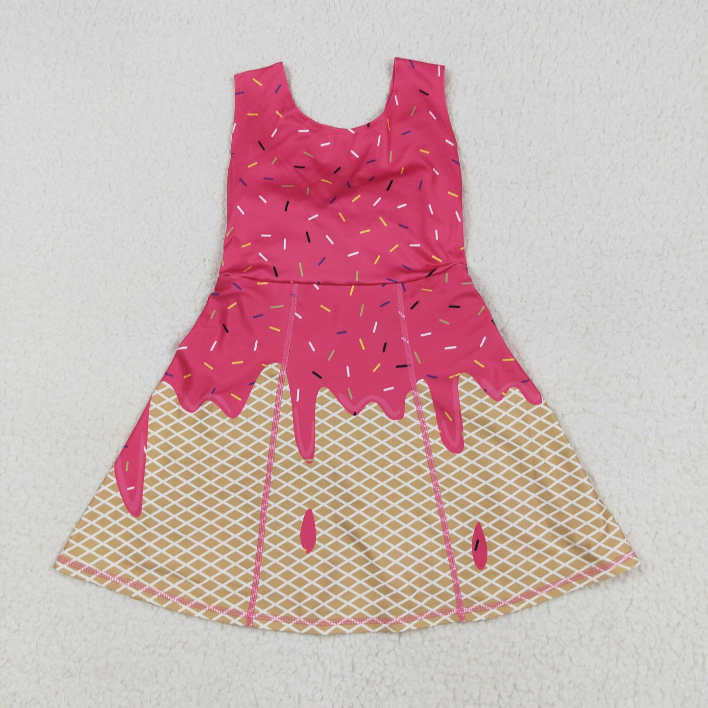 RTS NO MOQ Sibling Baby Girls Sleeveless Knee-Length Yoga Dresses Active Team Drip Shorts Outfit for Kids