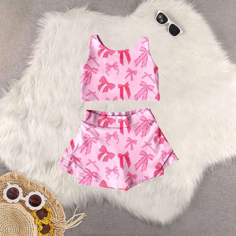 RTS NO MOQ Sibling baby girl clothes summer yoga sportswear skirt sets
