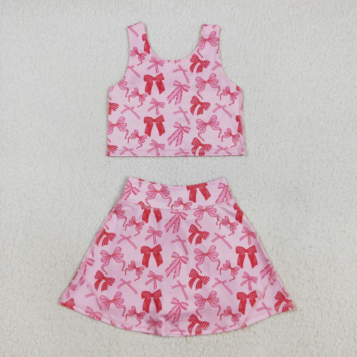 RTS NO MOQ Sibling baby Girls clothes yoga striped short sleeve Clothes Sets
