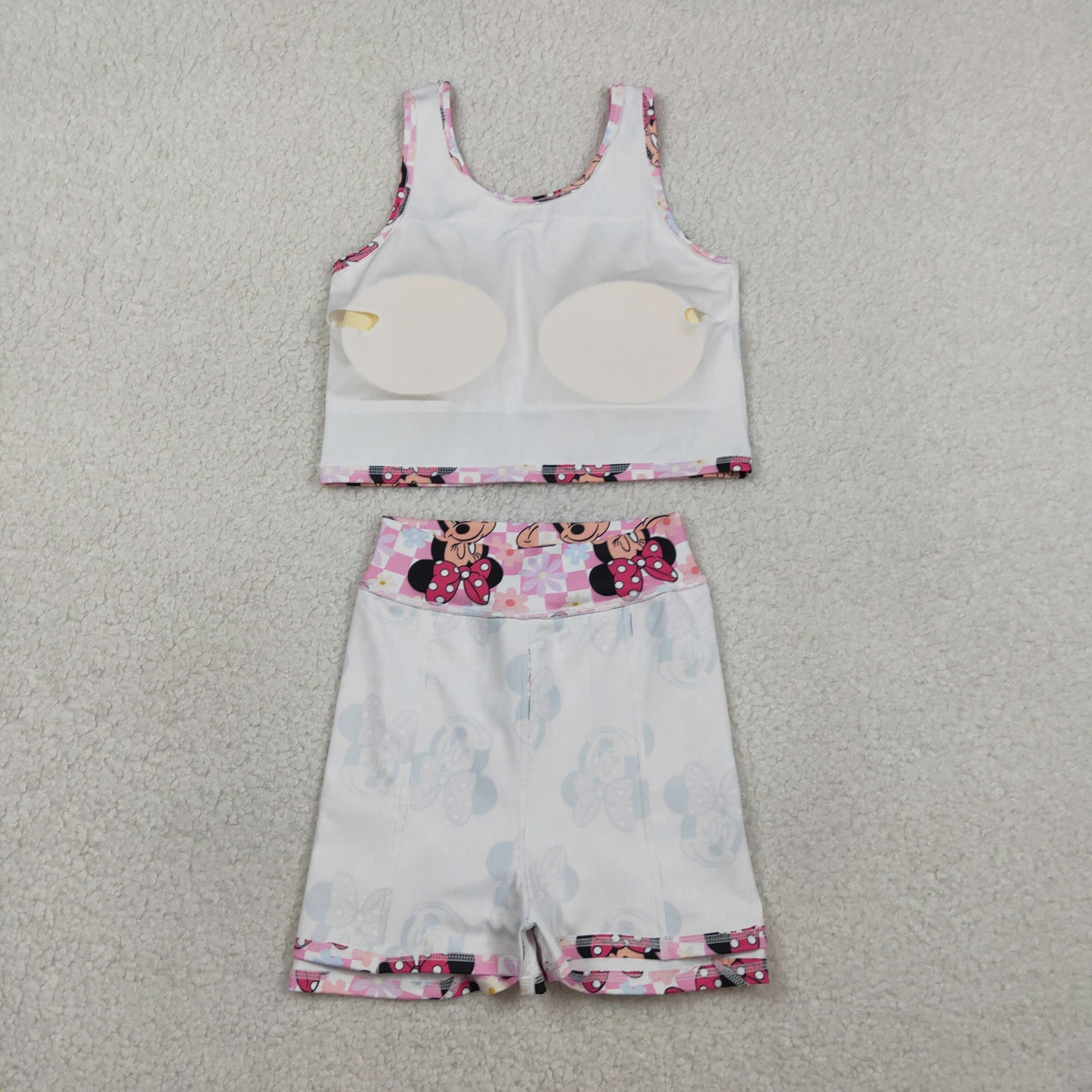 Cute Clothes GSD2460 Baby Girls Sleeveless Pink Plaid Top Skort Yoga Set