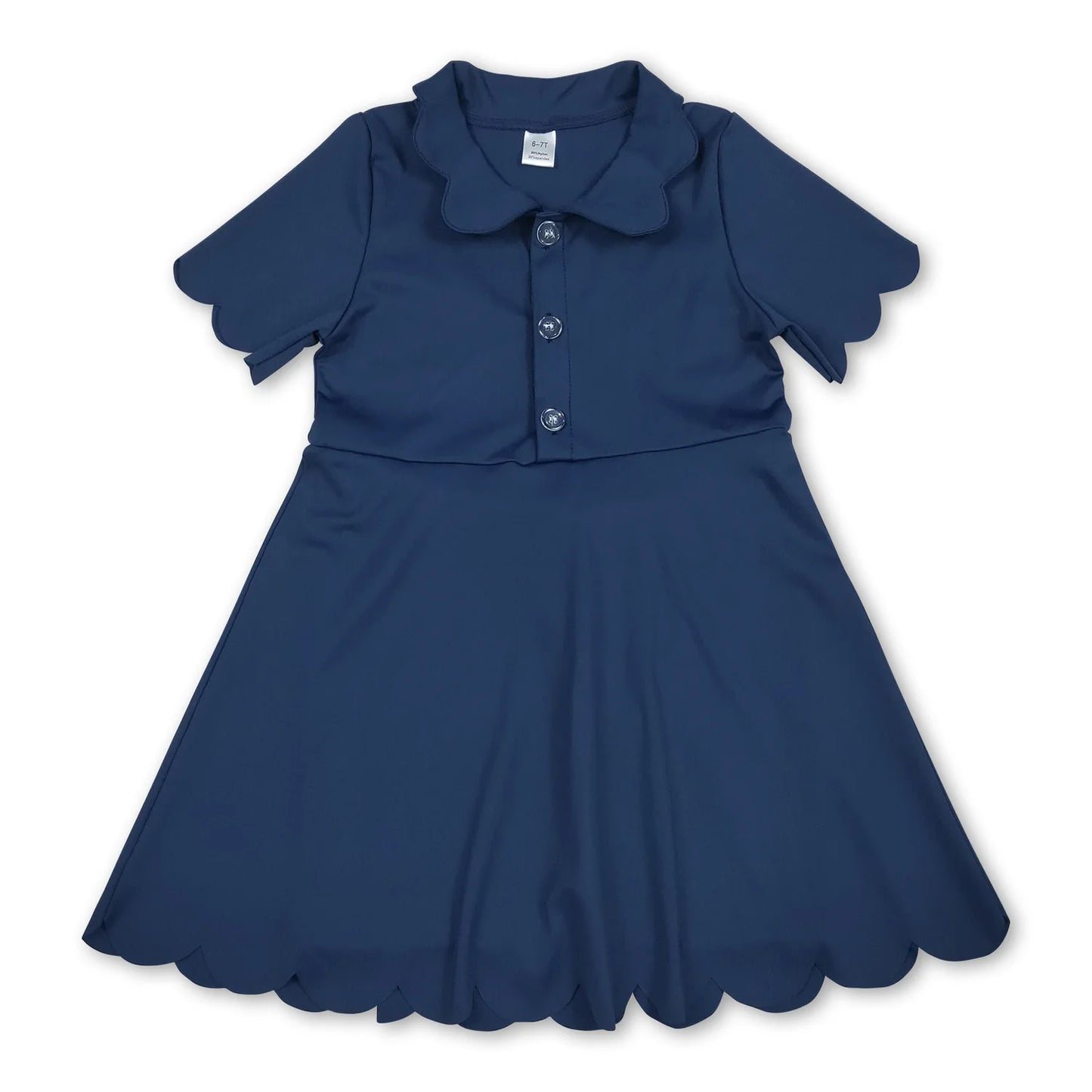 RTS NO MOQ Sibling yoga fabric cotton Baby Girls Vest With Sports Skorts Set Dresses Skirts Navy Blue Athletic Active Wear