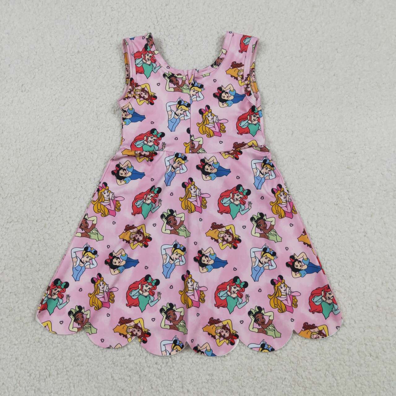 RTS NO MOQ yoga fabric GSD2491 Cute Clothes Baby Girls Pink Sleeveless Knee Length Active Dress
