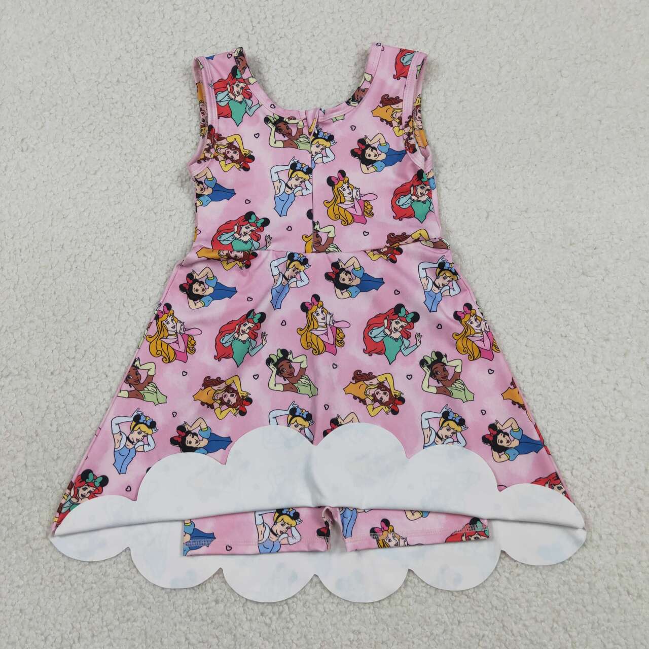 RTS NO MOQ yoga fabric GSD2491 Cute Clothes Baby Girls Pink Sleeveless Knee Length Active Dress