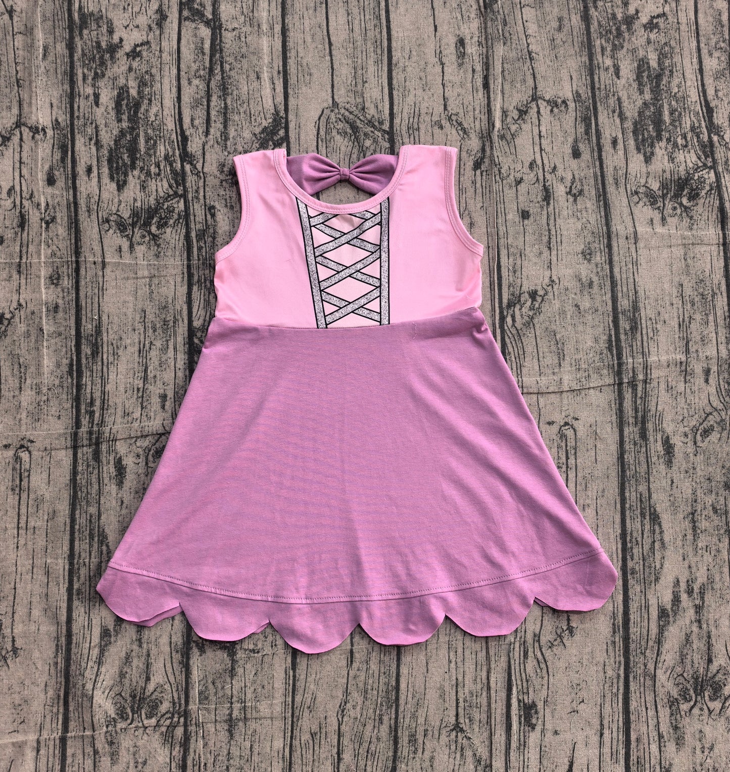 (Sample) No moq GSD2518  Baby Girls Summer Hot Pink Sleeveless Knee Length Dress