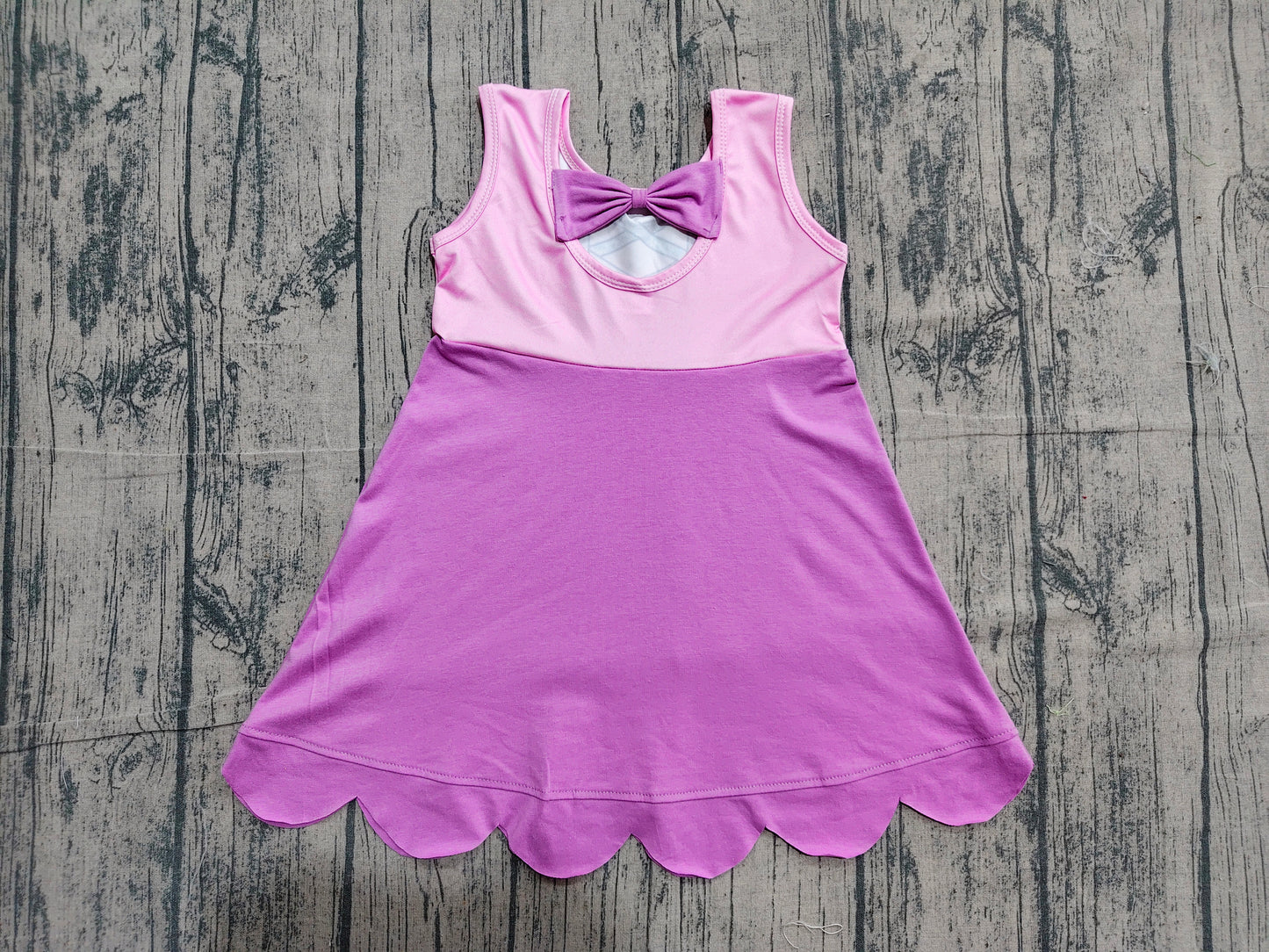 (Sample) No moq GSD2518  Baby Girls Summer Hot Pink Sleeveless Knee Length Dress
