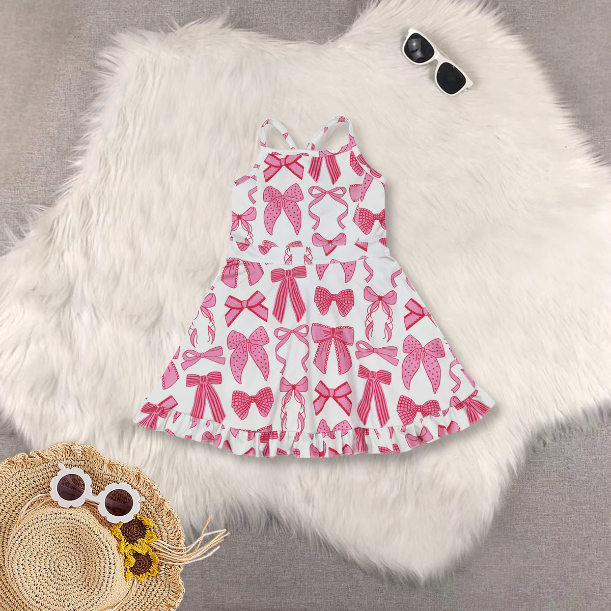 RTS NO MOQ Sibling baby girl clothes yoga solid color sleeveless dress