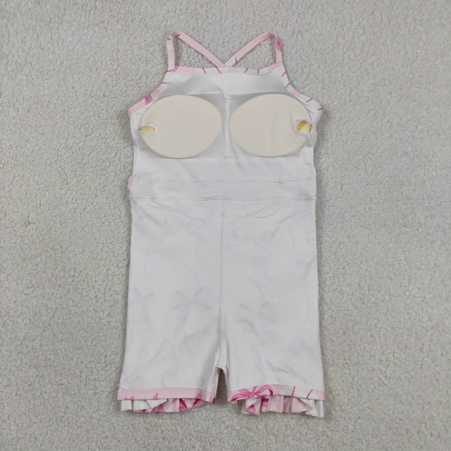 RTS NO MOQ Sibling Summer Baseball Strap Pink Bows Knee Length Yoga Casual Dress