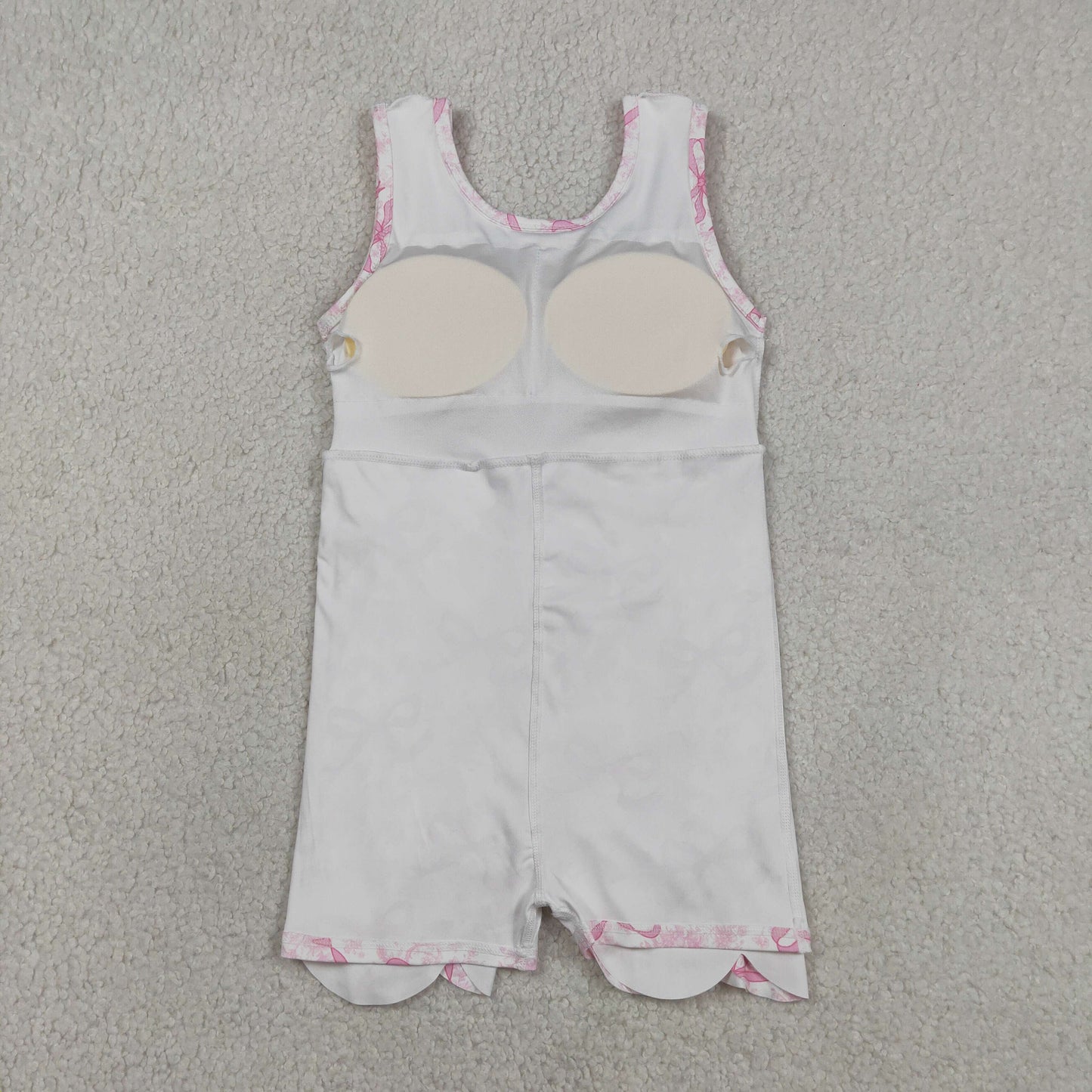 RTS NO MOQ GSD2572 Baby Girls Girls Scallop Trim Floral Pink Bow Active Yoga Dresses