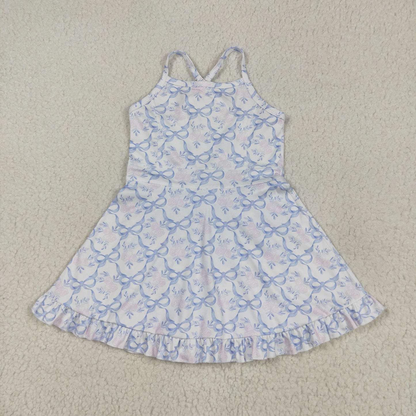 RTS NO MOQ Sibling baby girl clothes yoga solid color sleeveless dress