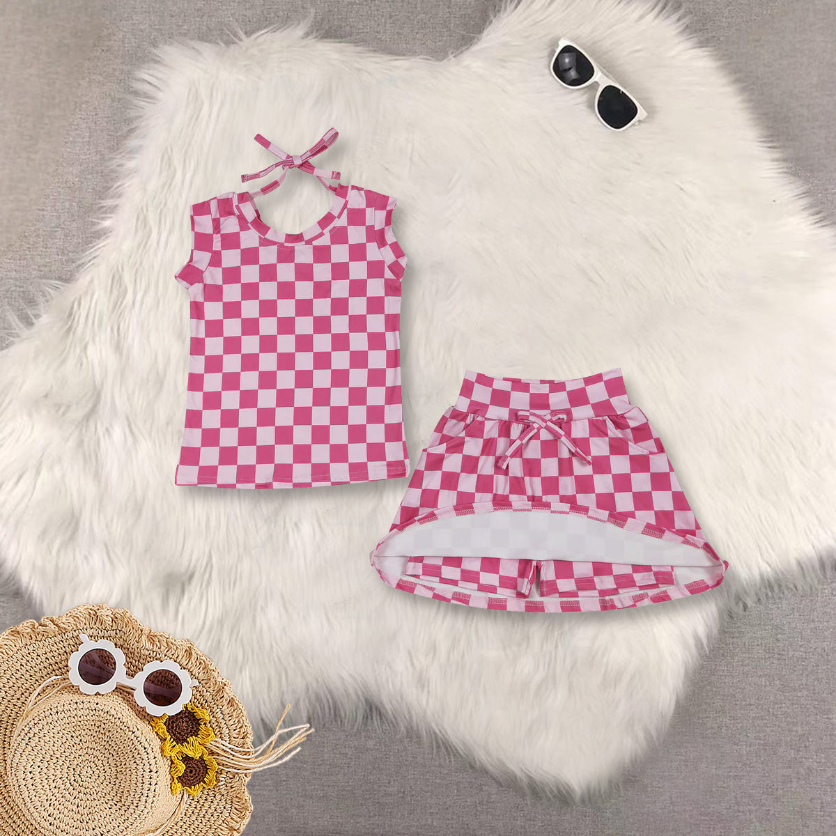 RTS Sibling baby girl clothes Short Sleeve Shorts sets and adult swimsuit