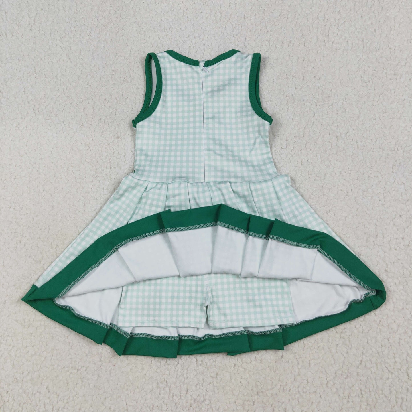 RTS NO MOQ（In Stock) GSD2632 Green plaid yoga sleeveless dress