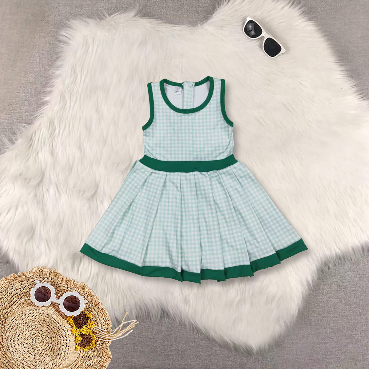 RTS NO MOQ Sibling baby girl clothes solid color skirt yoga dresses