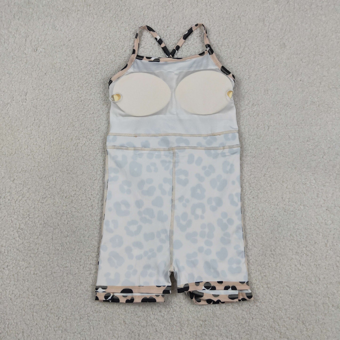 RTS NO MOQ GSD2650 yoga fabric Baby Girls Fashion Strap Leopard Yoga Knee Length Dresses