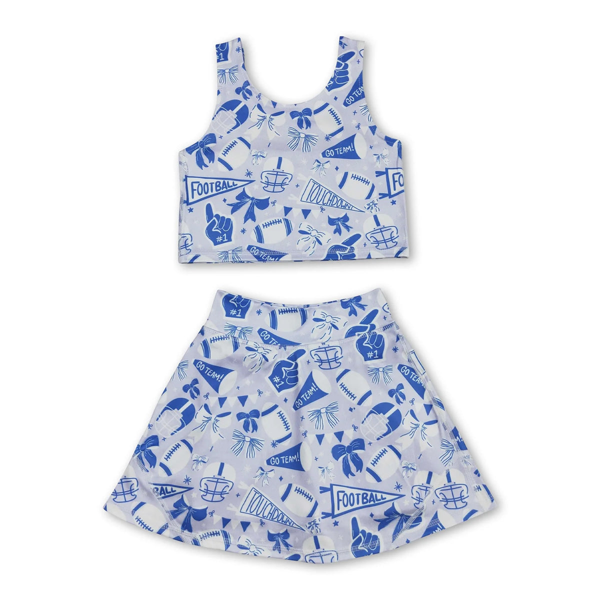RTS NO MOQ Sibling baby girl clothes team cheer bow flying sleeve dress and romper and sets