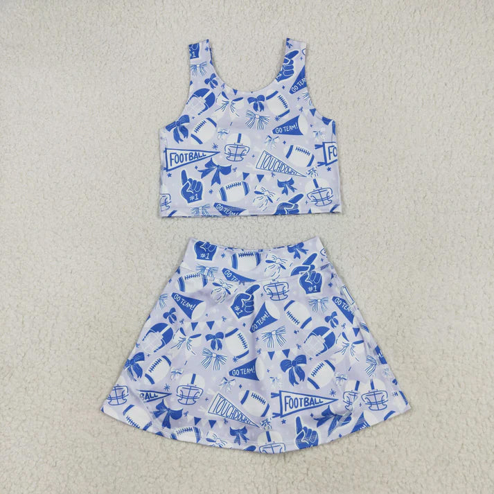 RTS NO MOQ Sibling baby Girls clothes yoga striped short sleeve Clothes Sets
