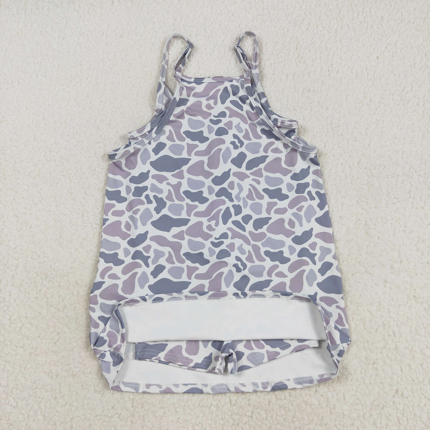 RTS NO MOQ Sibling baby Girls Adult clothes camouflage yoga dress & kids yoga dresses and romper and shorts and adult top