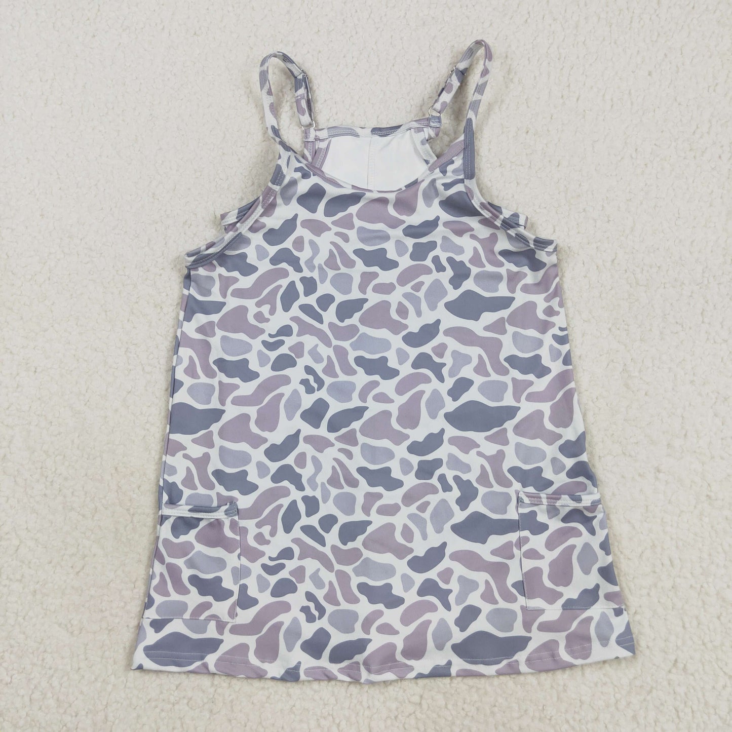 RTS NO MOQ Sibling baby Girls Adult clothes camouflage yoga dress & kids yoga dresses and romper and shorts and adult top