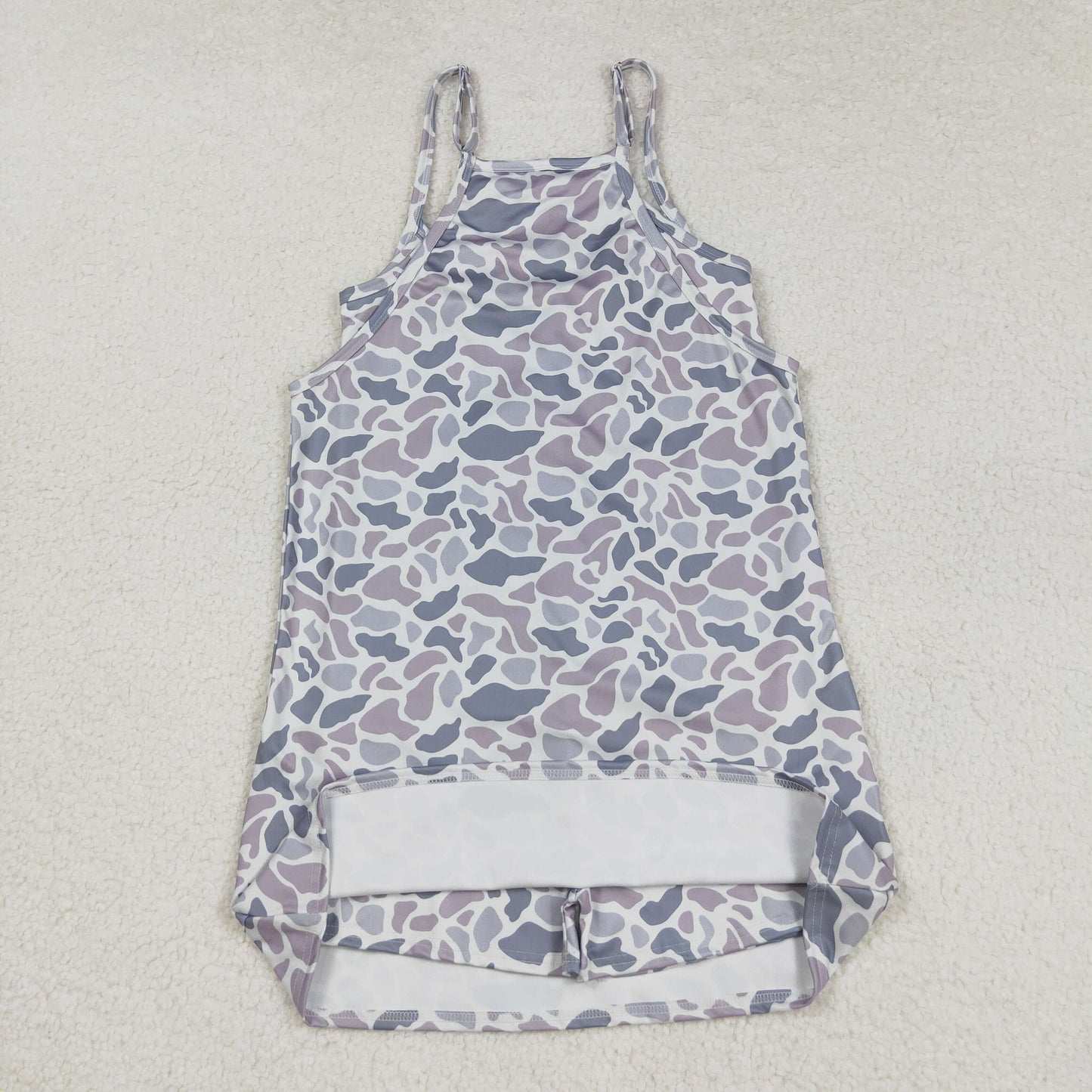 RTS NO MOQ Sibling baby Girls Adult clothes camouflage yoga dress & kids yoga dresses and romper and shorts and adult top