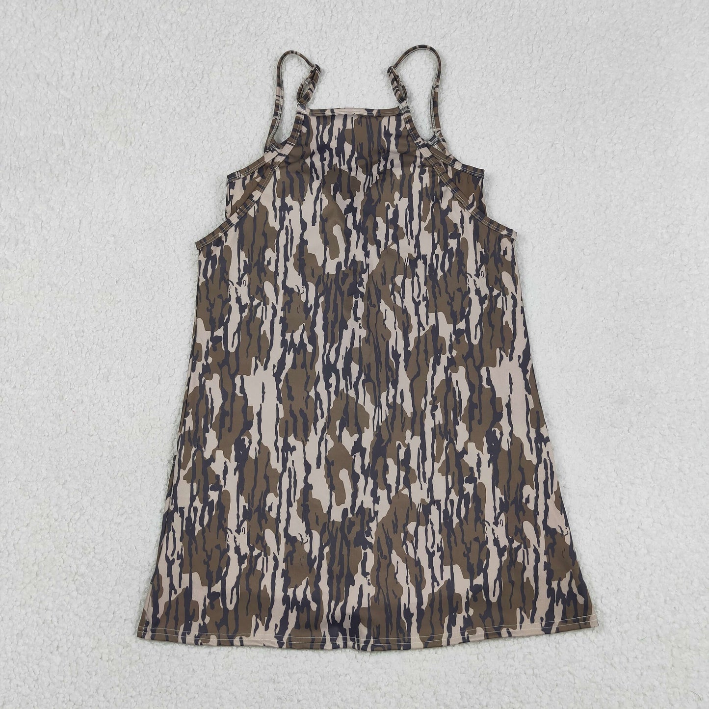 RTS NO MOQ yoga fabric GSD2744 Adult Women Yoga Active Camo Sleeveless Strap Yoga Pocket Dress
